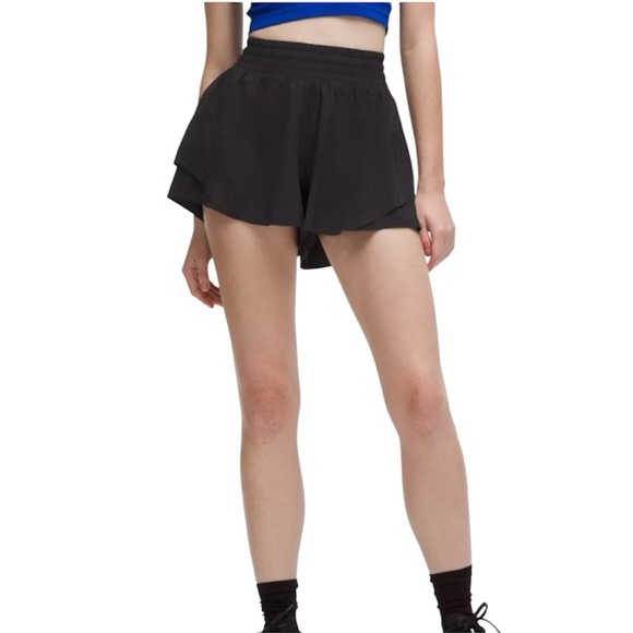 Lululemon | Women’s Black Shake It Out High Waisted Shorts Size Large - Picture 1 of 6